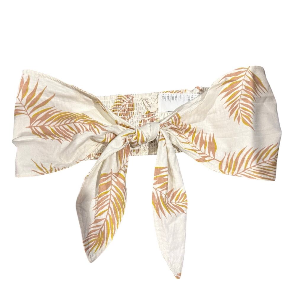Billabong Sincerely Jules Size Large Woman's Bandeau Top Hawaiian Leaves Halter